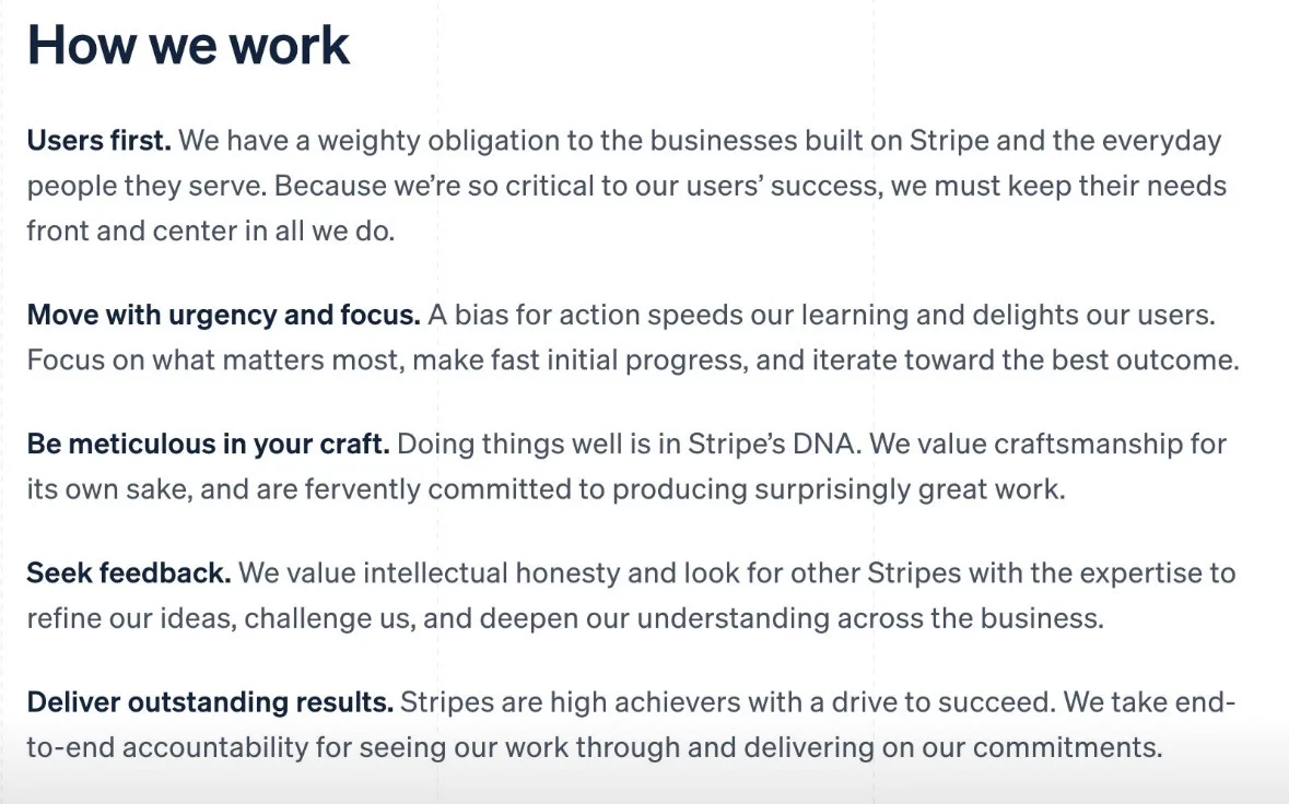 Stripe operating principles: How we work