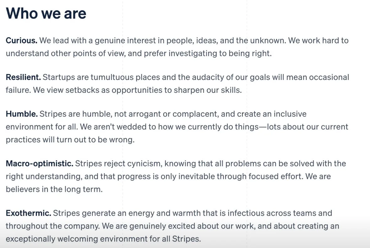 Stripe operating principles: Who we are